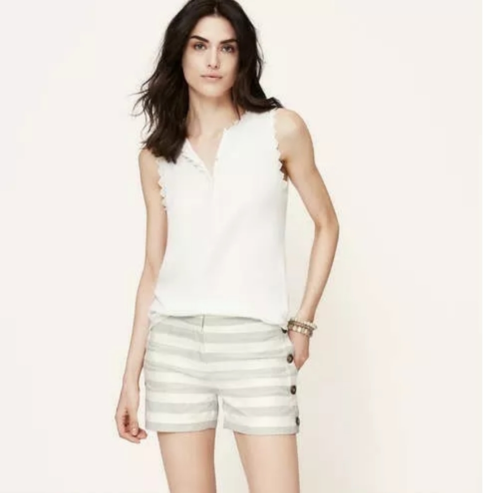 Loft Striped Riviera Sailor Shorts Sz 6 - Picture 2 of 7